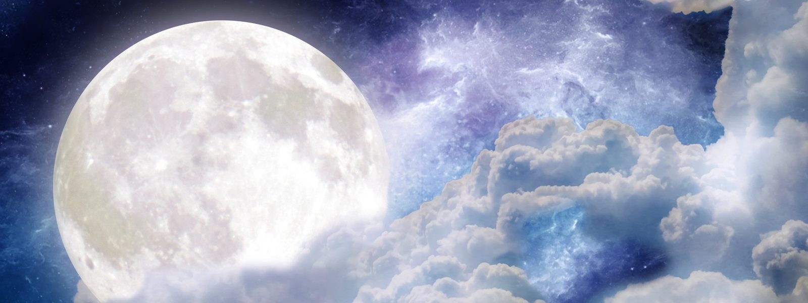 moon, clouds, nebula