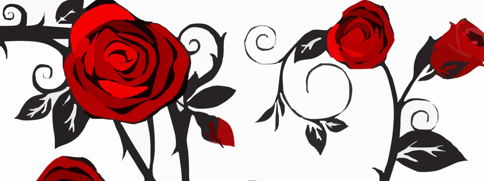 artwork of stems of red roses